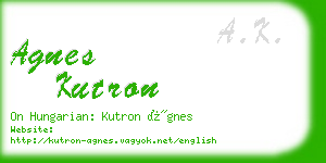 agnes kutron business card